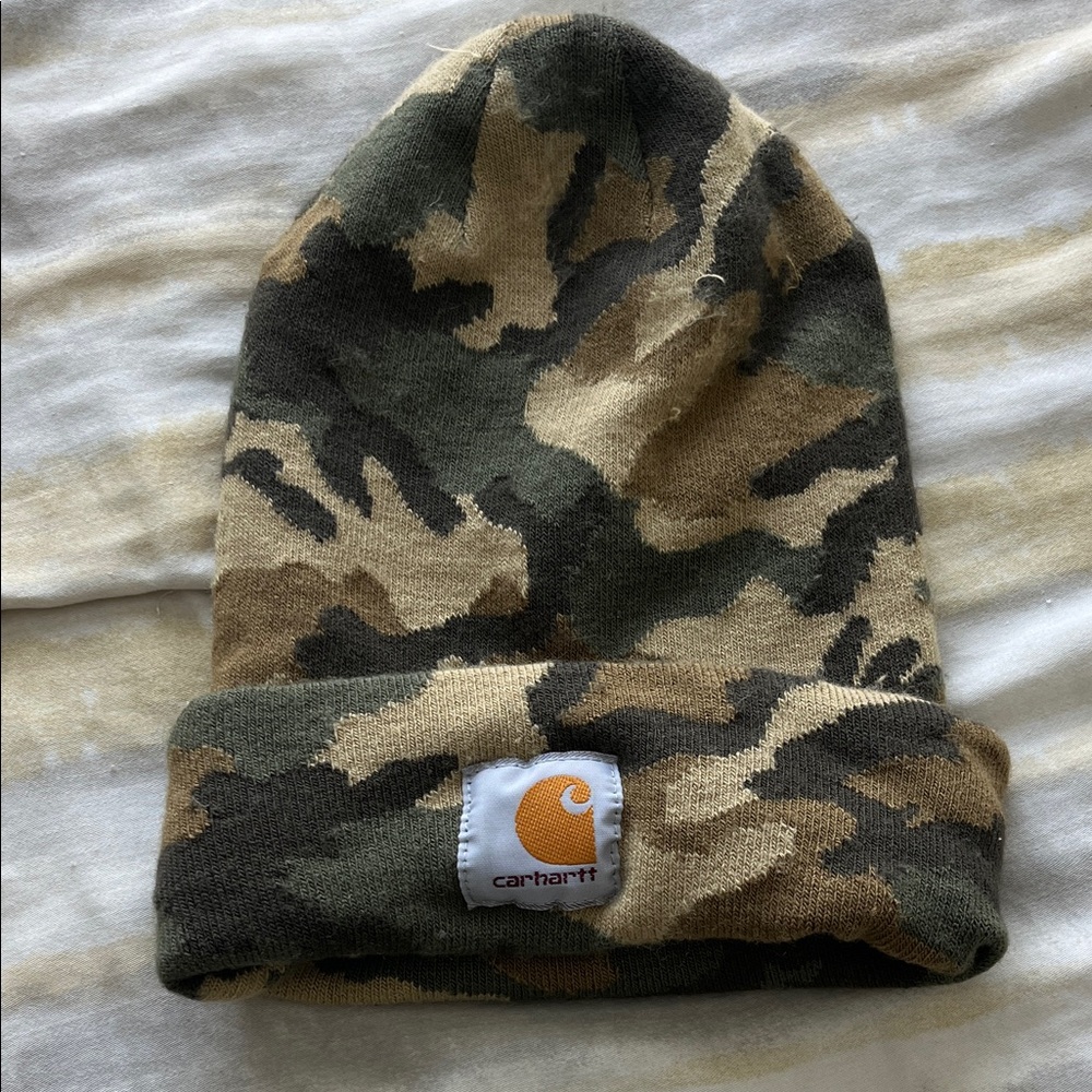 Carhartt Kids Camo Beanie - Green/Brown